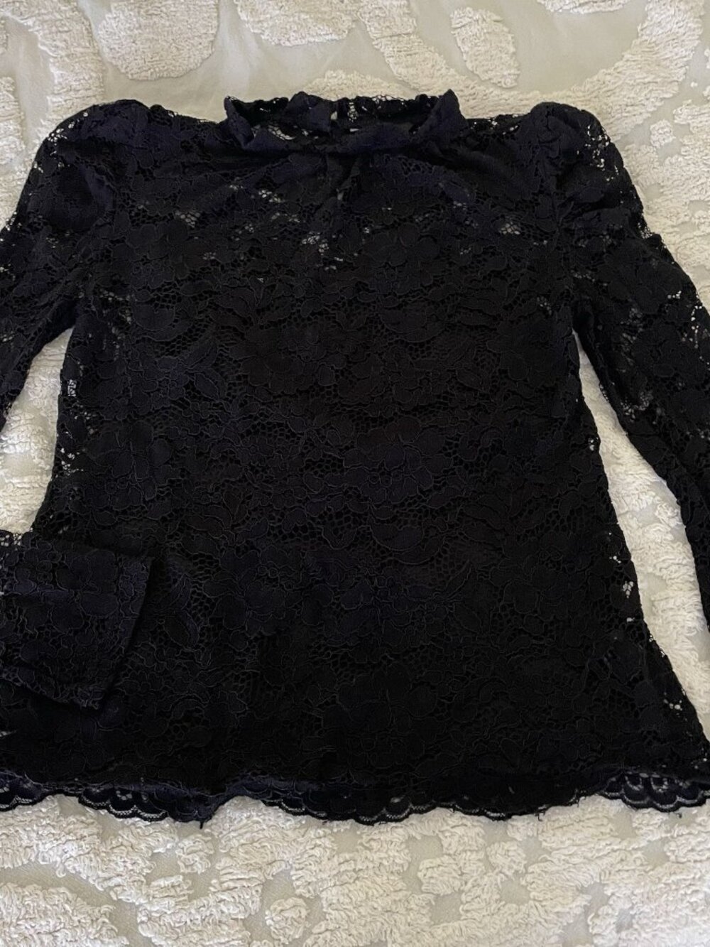 ADIVA Pullover Sheer Lace Top Women XS Black Witchy Gothic Fairy Whimsigoth